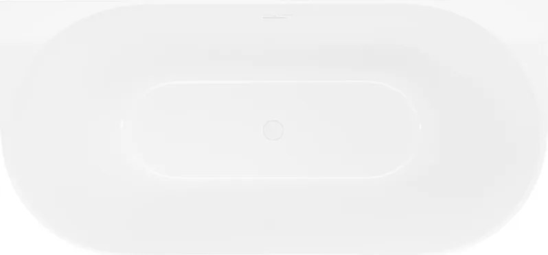 Mexen Oval Slim banheira independente encostada à parede 170 x 80 cm, branca, transbordamento branco - 52661708000-20
