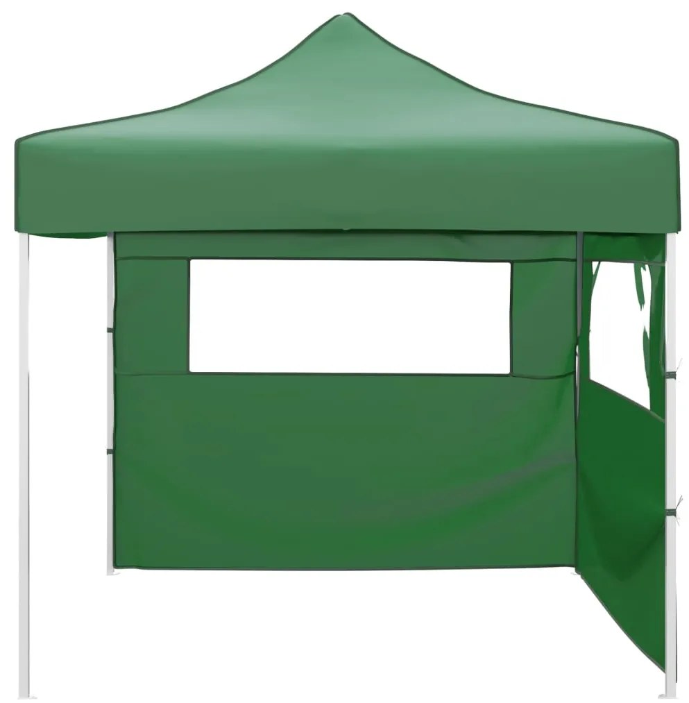 Tenda dobrável com 2 paredes 3x3 m verde