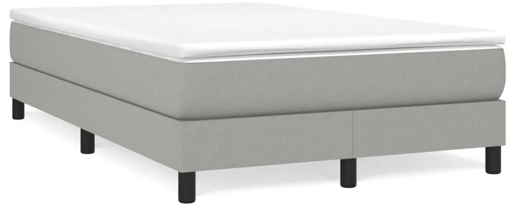 Cama boxspring com colchão 120x190 cm tecido cinzento-claro