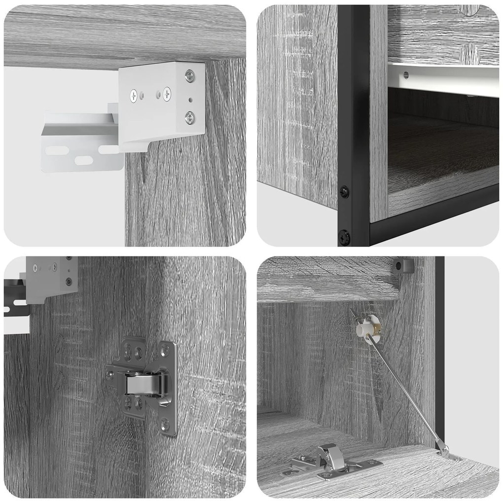 Conjunto de Móveis para a Casa de Banho 5 Peças vidaXL Cinza Sonoma em