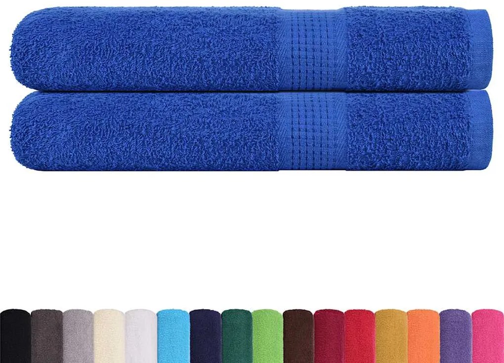 Toalhas de sauna 2 pcs 80x200 cm 360 gsm 100% algodão azul