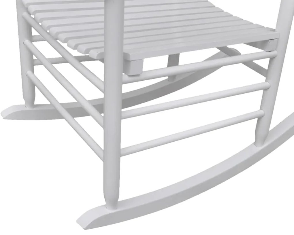 Cadeira de baloiço com assento curvo madeira branco