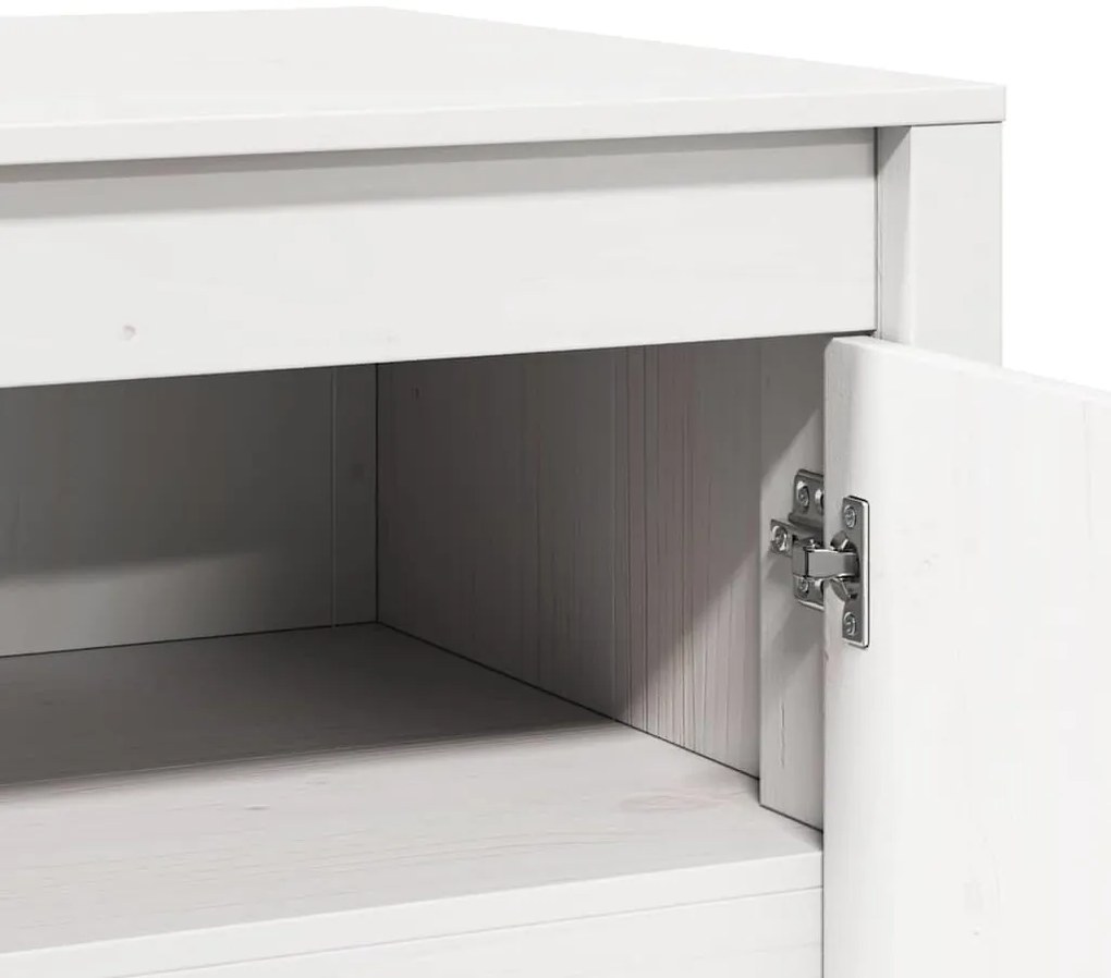 Armário de Cozinha Externo Branco 106x55x64 cm Madeira Sólida de Pinho