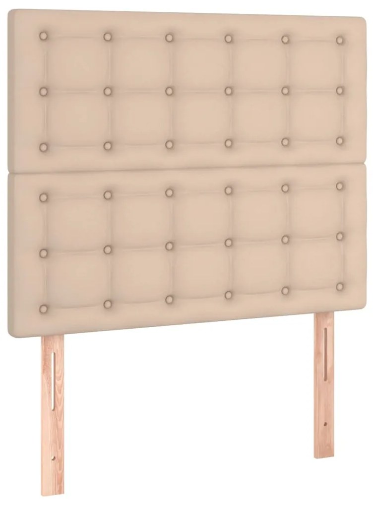 Cama com molas/colchão 100x200 cm couro artificial cappuccino