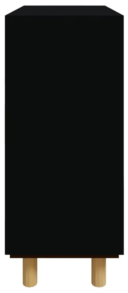 Aparador 60x30x70 cm pinho maciço/vime natural preto