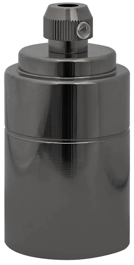 Casquilhos de lâmpadas 2 pcs Preto brilhante E27
