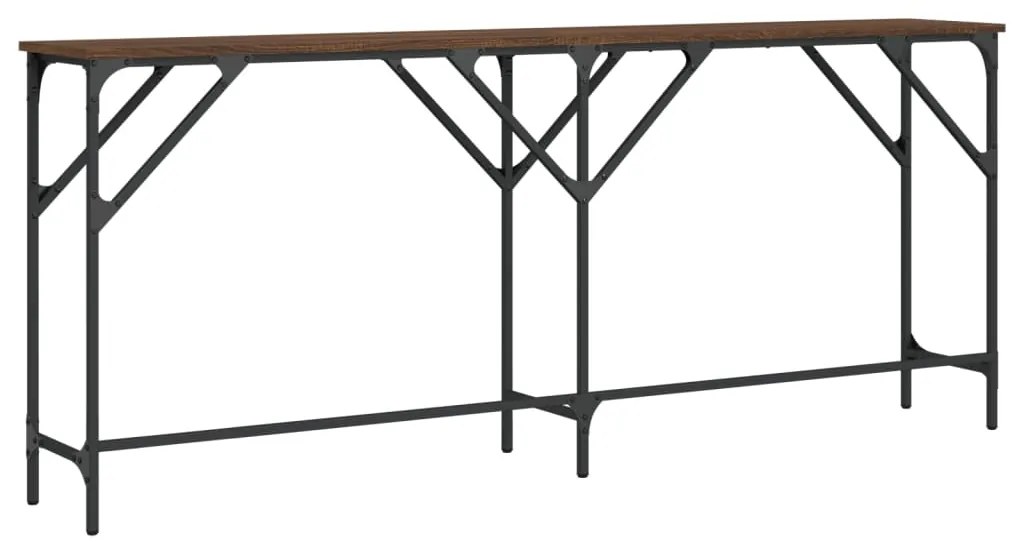 Mesa consola 180x29x75 cm derivados madeira carvalho castanho