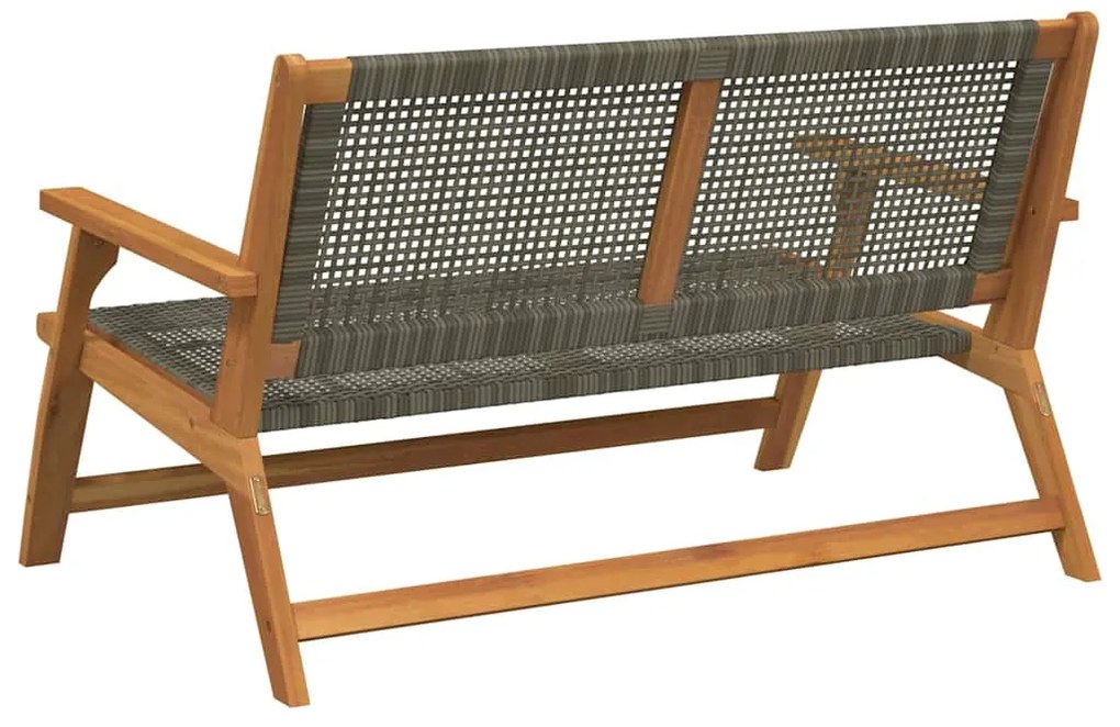 Banco de Jardim Cinza 122x76x73.5 cm Madeira Sólida de Acácia