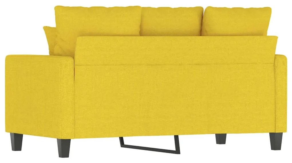 Sofá de 2 lugares 120 cm tecido amarelo-claro