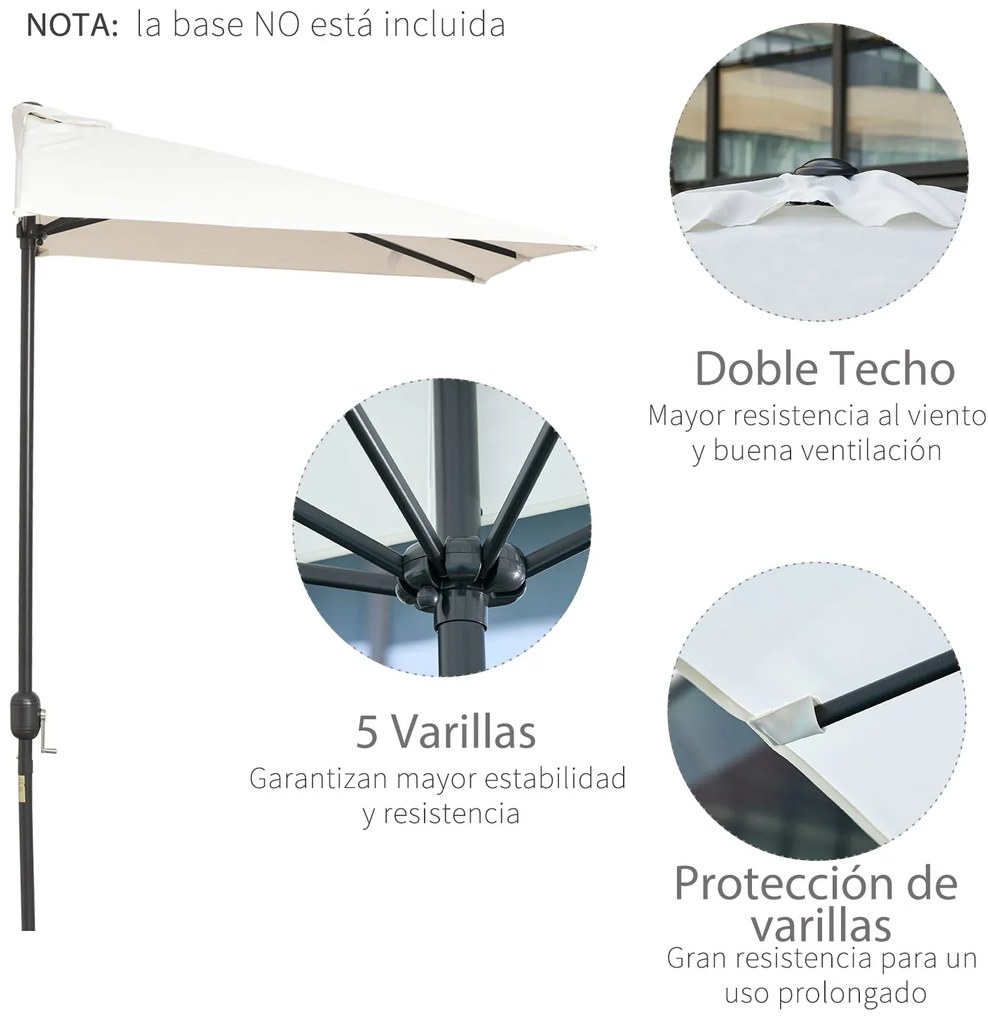 Meia chapéu de sol 230x130x245 cm chapéu de sol para Parede Jardim com