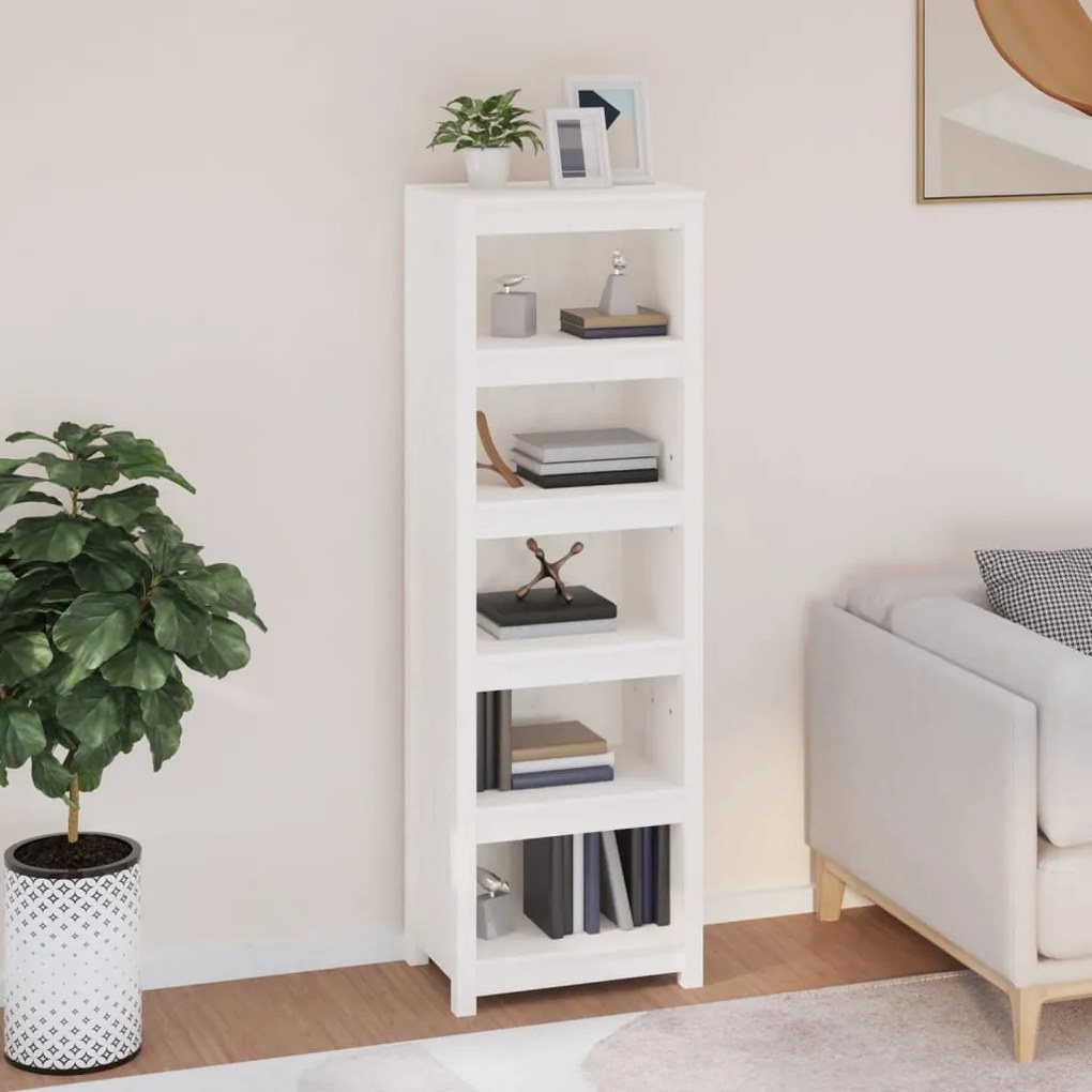 vidaXL Estante 50x35x154 cm madeira de pinho maciça branco