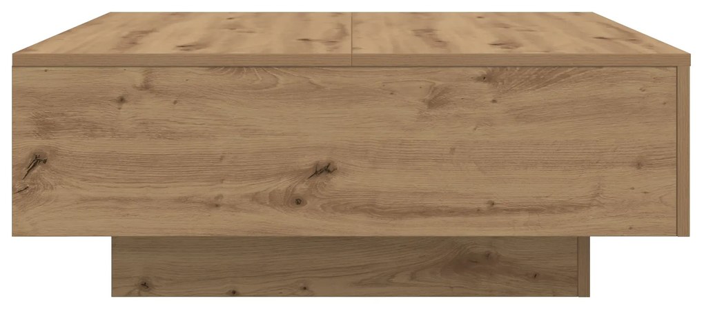 Mesa de Centro vidaXL com Luzes de LED Carvalho Artesanal 80x80x31 cm