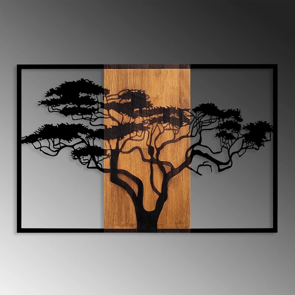Acessório Decorativo de Parede Acácia – Nogueira e Preto – 90 x 58 cm