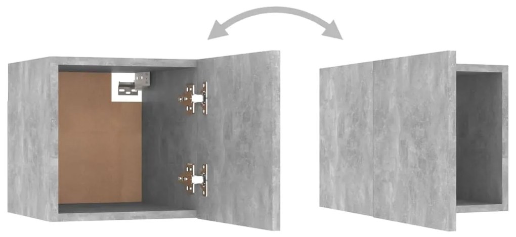 Conjunto móveis de TV 6 pcs madeira processada cinzento cimento