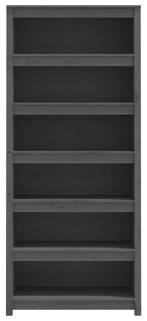 Estante 80x35x183 cm madeira de pinho maciça cinza