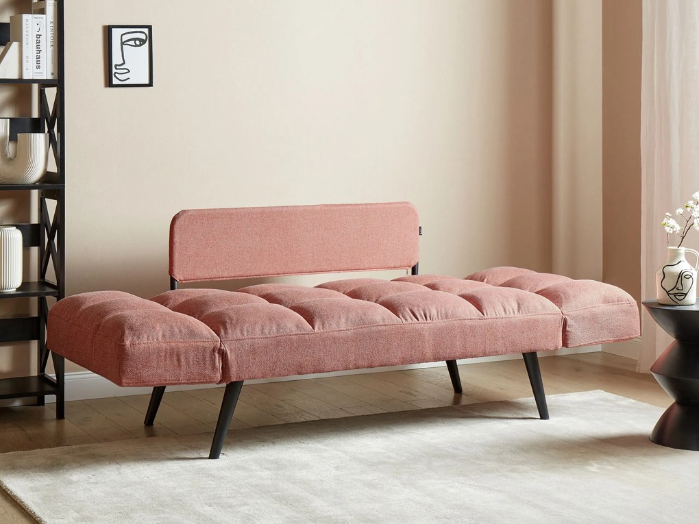 Sofá-cama em tecido rosa BREKKE Beliani