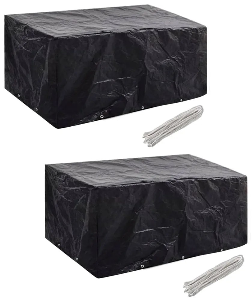 Conjunto capas p/ mobiliário jardim 2 pcs 10 ilhós 240x140 cm
