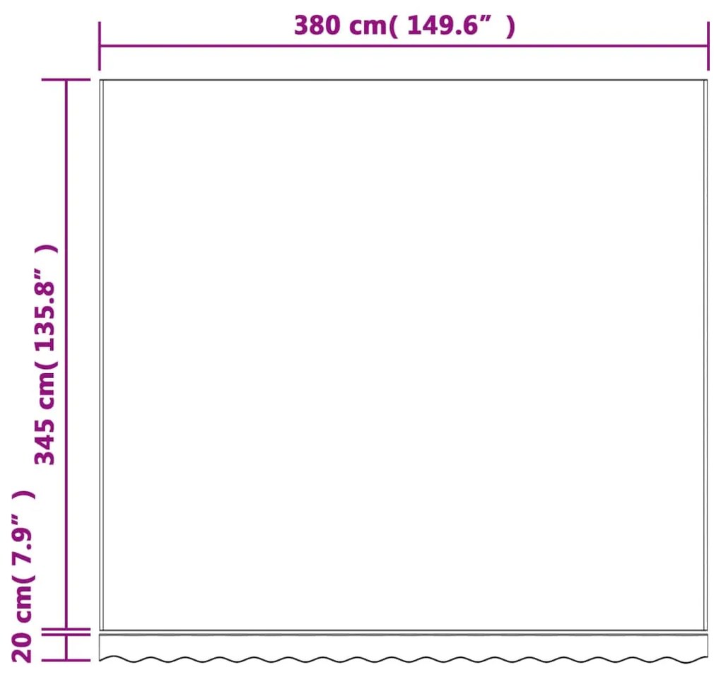 Tecido de substituição p/ toldo 4x3,5 m riscas vermelho/branco