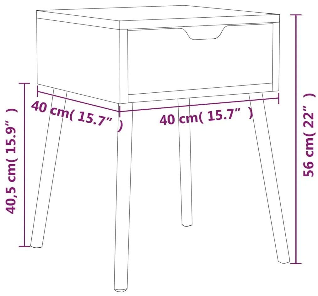 Mesa de cabeceira derivados de madeira preto brilhante