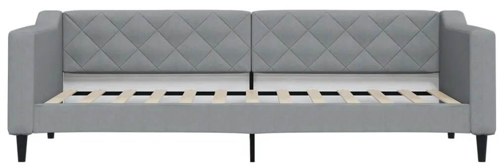 Sofá-cama com colchão 80x200 cm tecido cinzento-claro
