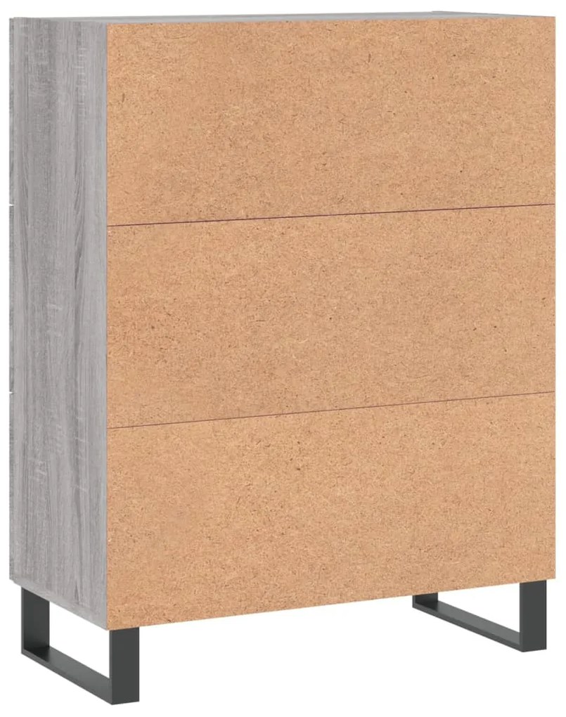 Aparador 69,5x34x90 cm derivados de madeira cinzento sonoma