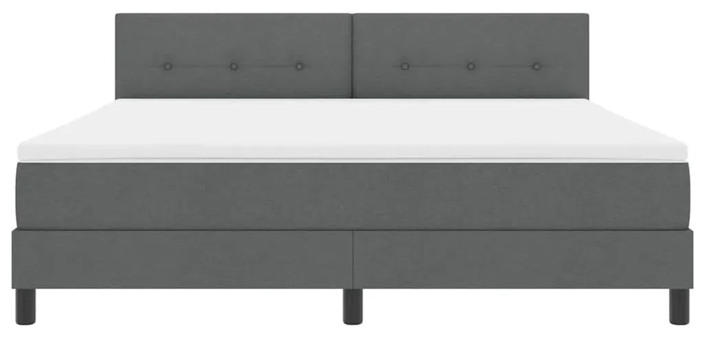 Cama Box Spring com Colchão e LED Cinza Escuro 180x200 cm Tecido