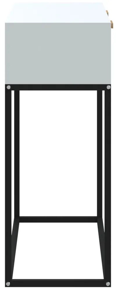 Mesa consola 80x30x75 cm derivados de madeira e ferro branco
