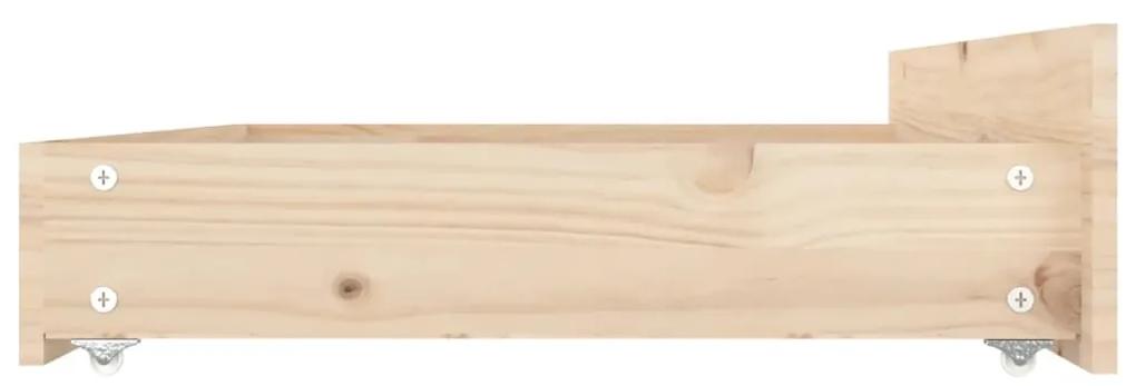 Gavetas de cama 4 pcs madeira de pinho maciça
