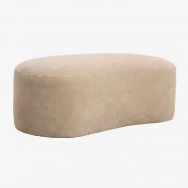 Puff 105x65 Cm Para Sofá Modular Estofado Giorgia Chenille Castanho Areia Claro - Sklum