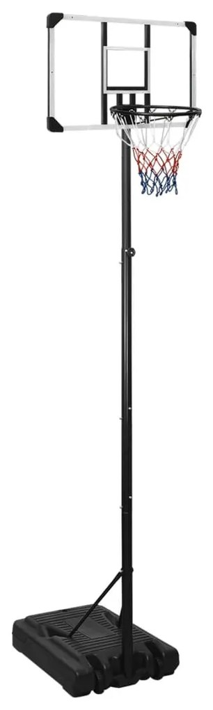 vidaXL Tabela de basquetebol 280-350 cm policarbonato transparente
