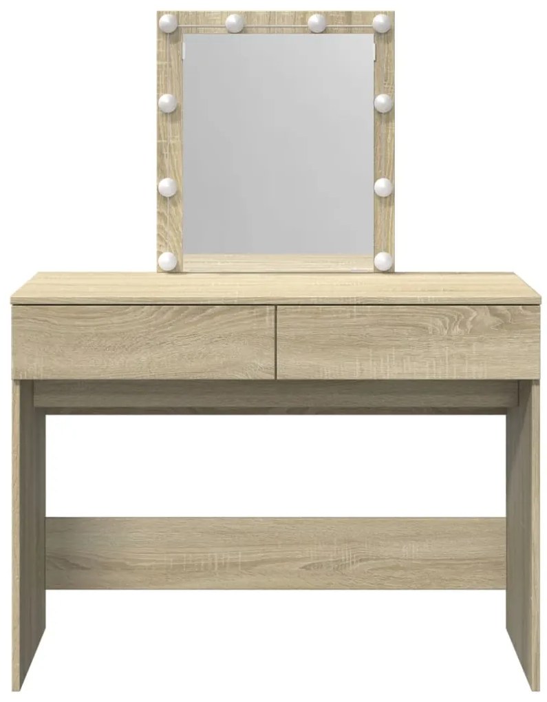 Toucador com LEDs 100x40x130 cm carvalho sonoma