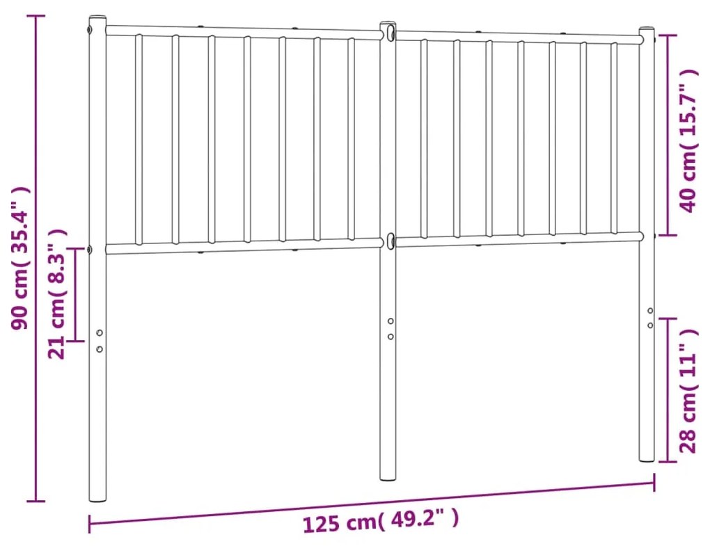 Cabeceira de cama 120 cm metal branco