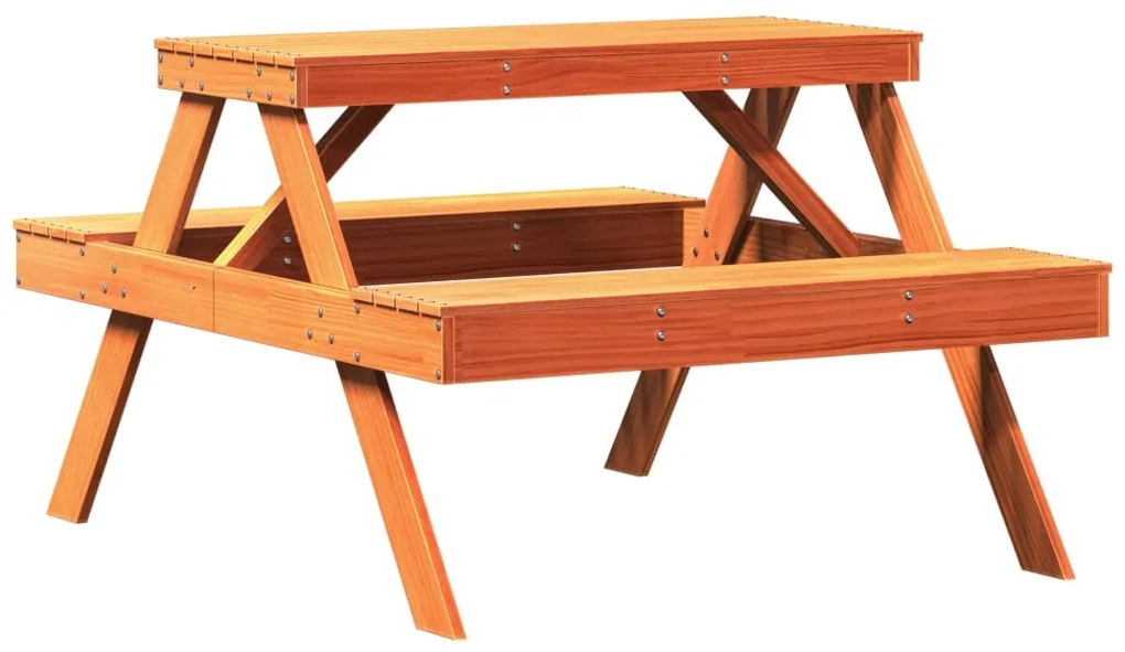 Mesa de piquenique 105x134x75 cm pinho maciço castanho-mel