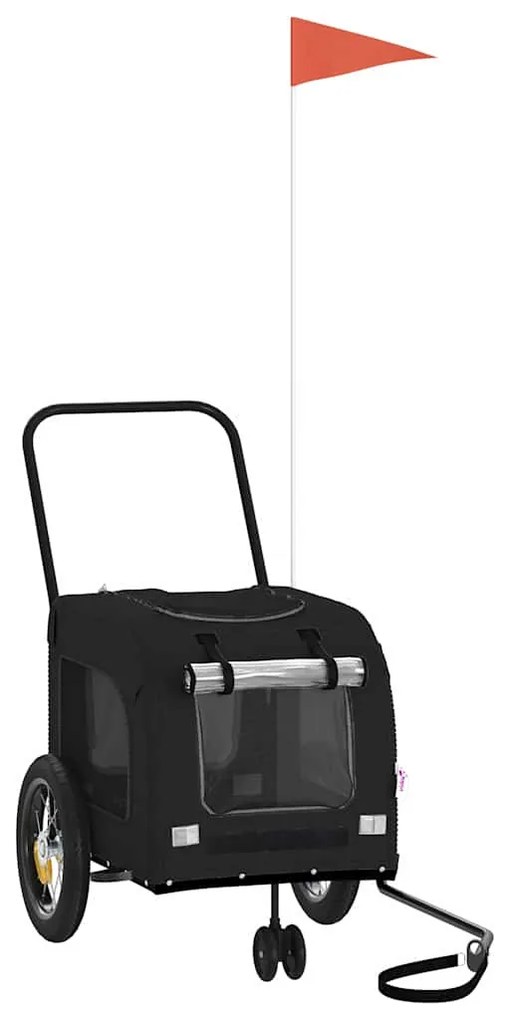 Reboque para Bicicleta para Pets - Tecido Oxford Preto e Ferro