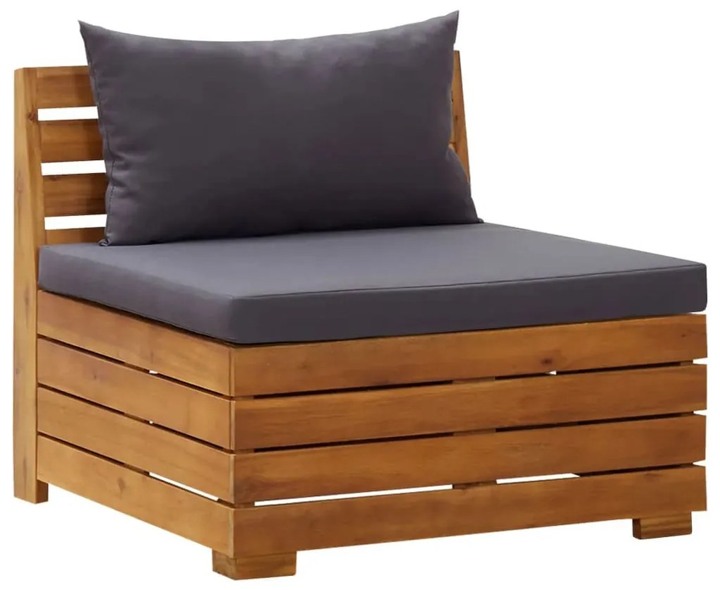 2 pcs conjunto lounge de jardim c/ almofadões acácia maciça