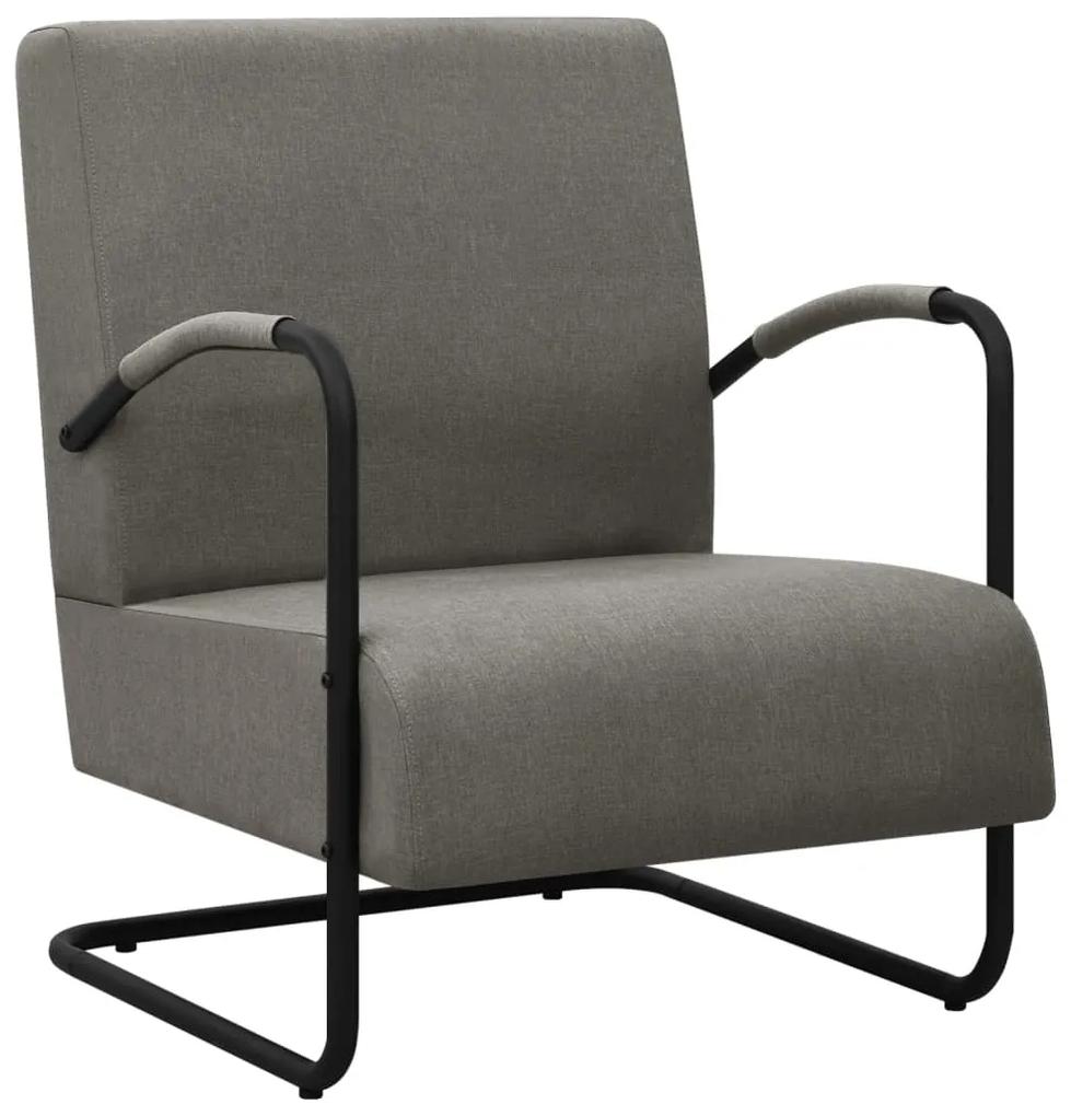 325735 vidaXL Cadeira com apoio de braços tecido cinzento-claro