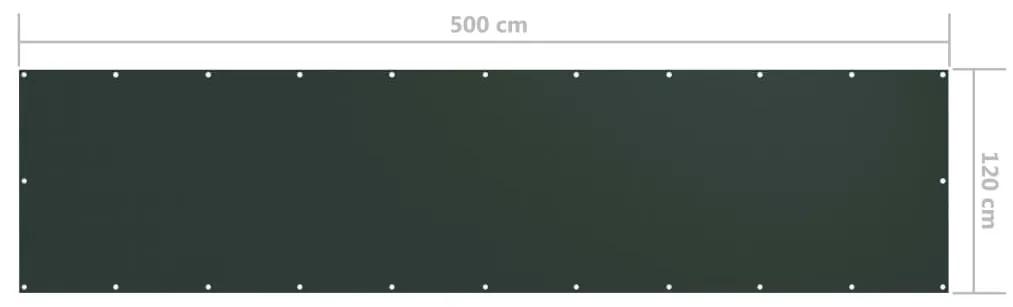 Tela de varanda 120x500 cm tecido Oxford verde-escuro