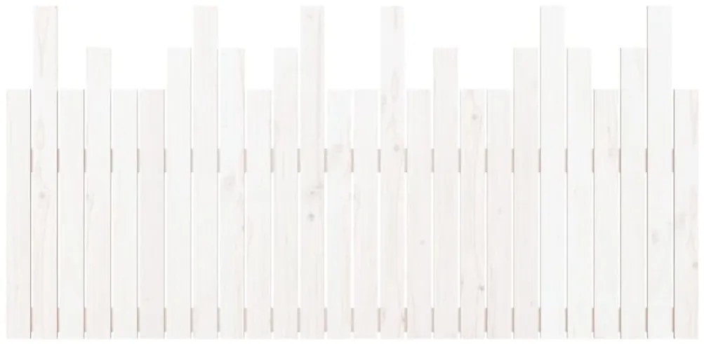 Cabeceira de parede 166x3x80 cm madeira de pinho maciça branco