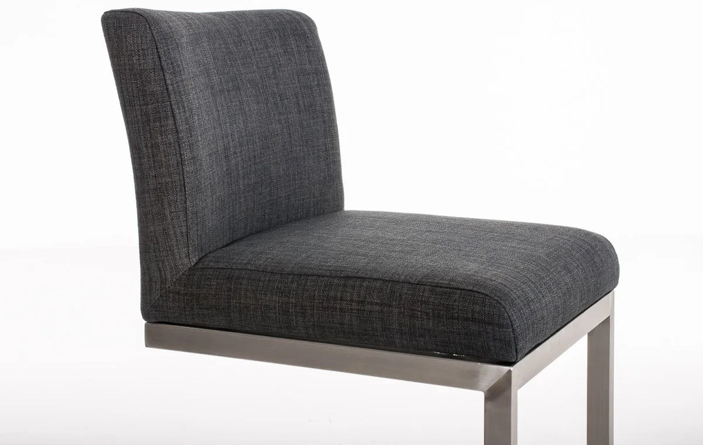 Banco de bar Paros em tecido 42 x 104 x 48 cm Cinzento escuro