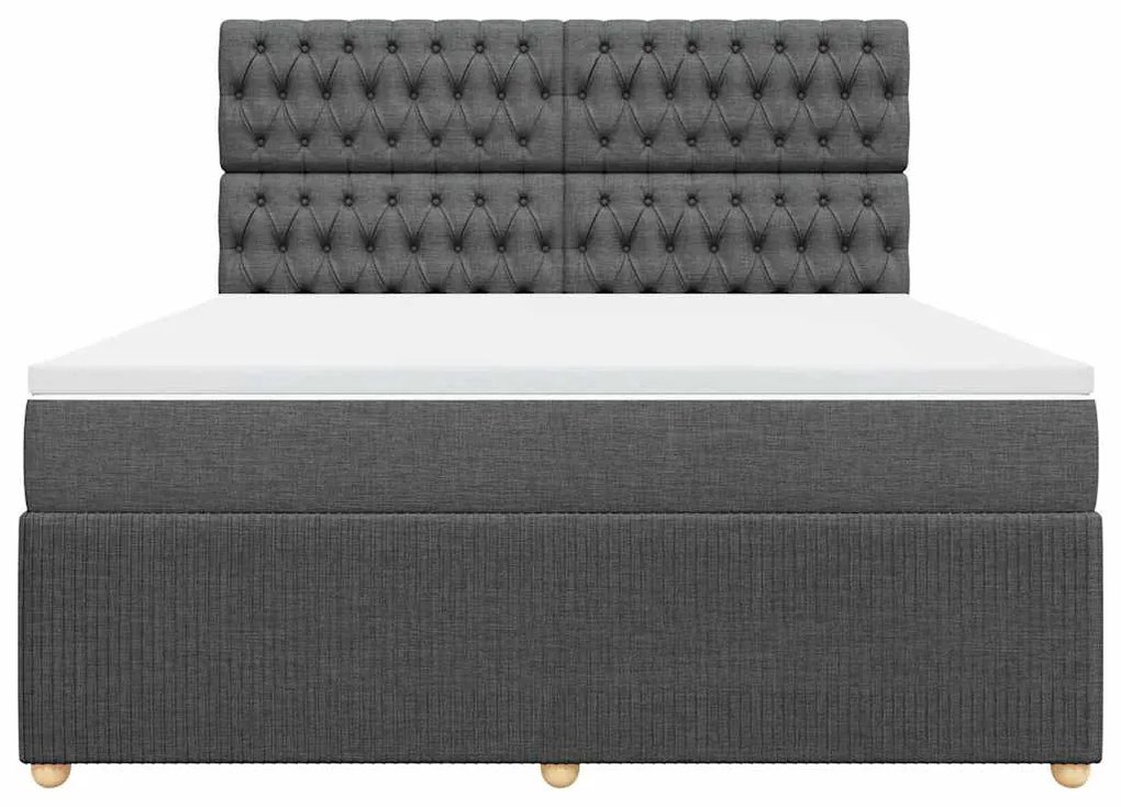 Cama com molas/colchão 180x200 cm tecido cinzento-escuro