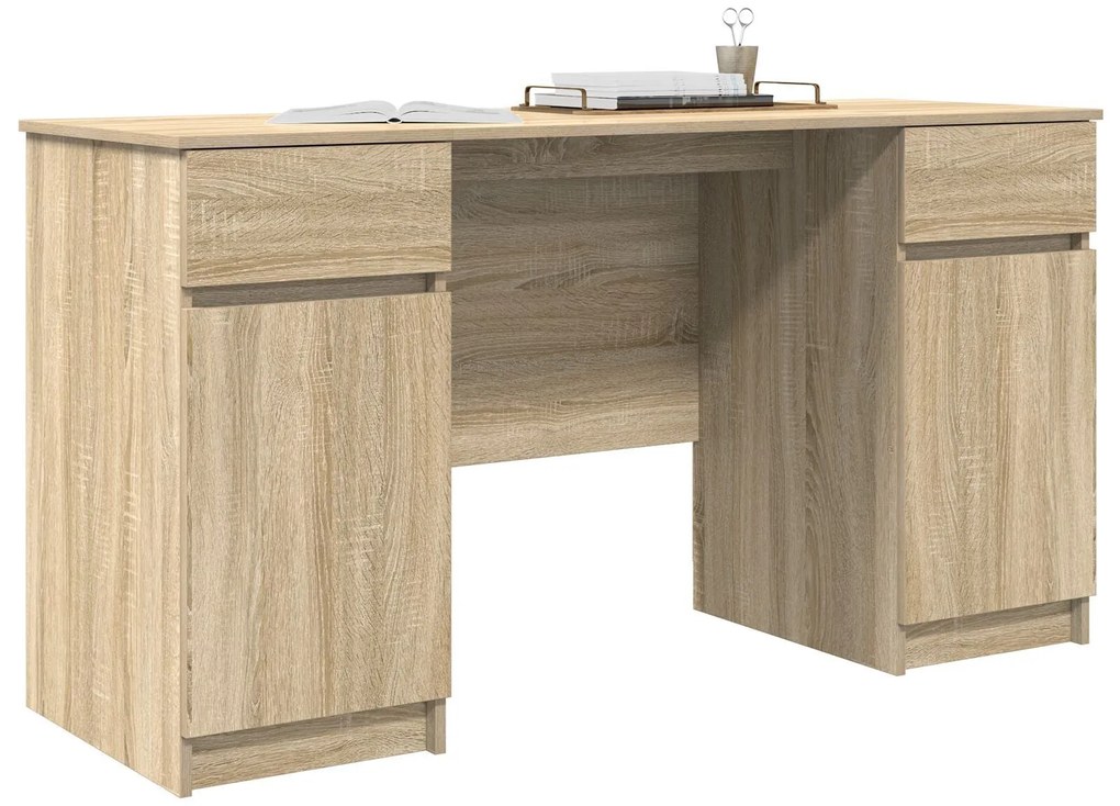 Mesa vidaXL Carvalho Sonoma 140x49x76 cm Madeira de engenharia