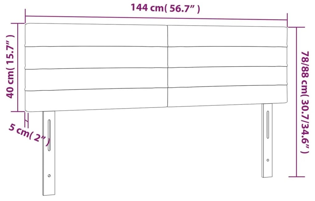 Cabeceira de cama 2 pcs tecido 72x5x78/88 cm cinzento-escuro