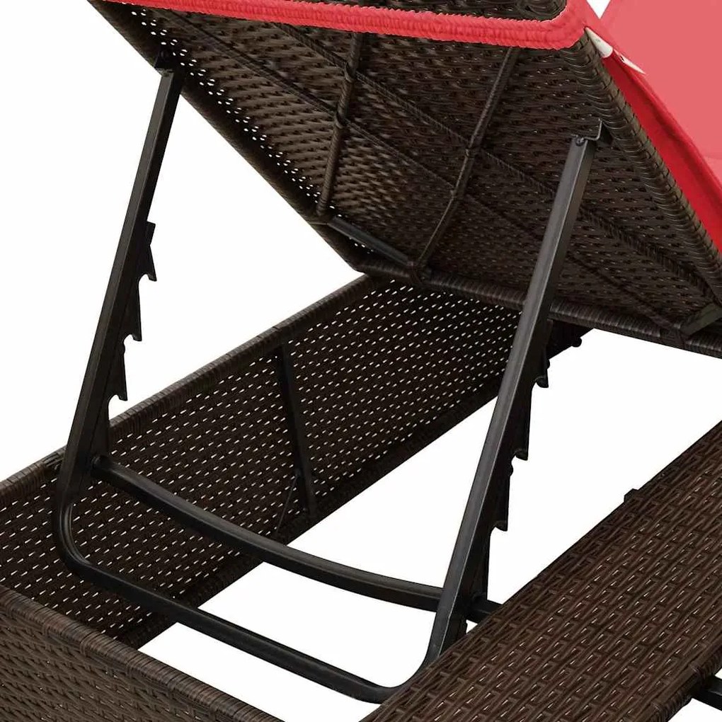 Cama Loungue Dupla Castanho Largo Rattan e Poliéster