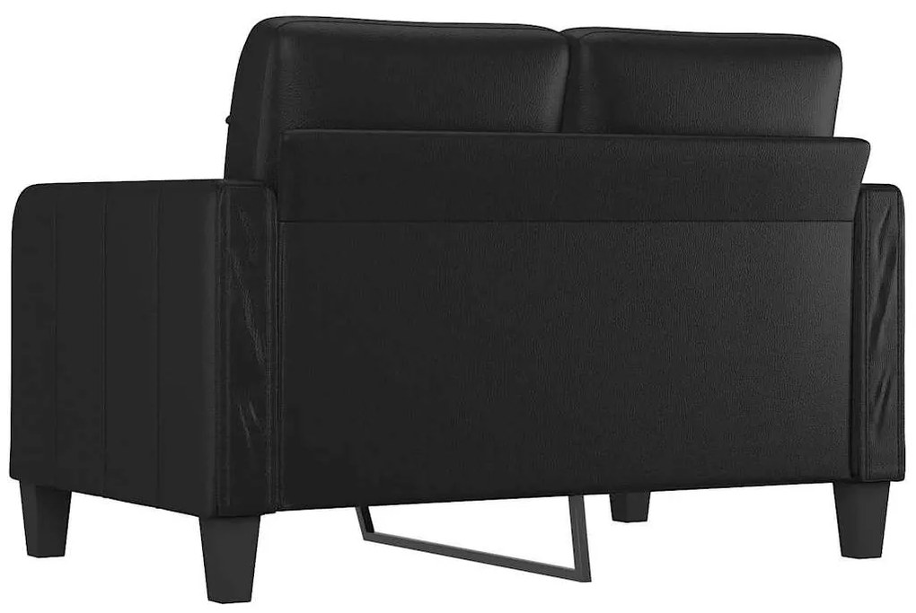 Sofá de 2 lugares 120 cm couro artificial preto