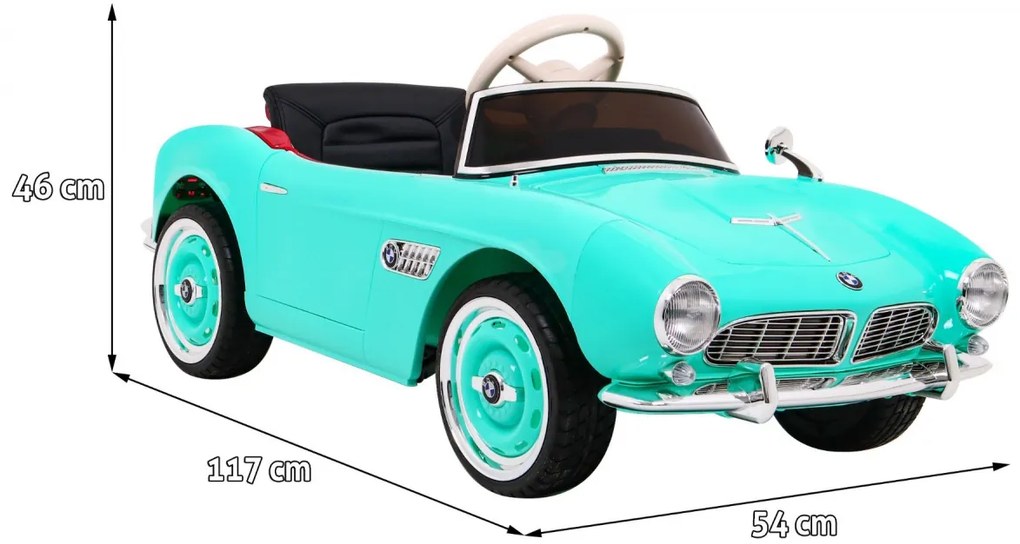 Carro elétrico para Crianças 12V BMW 507 Retro Rodas Eva, Assento de couro Verde