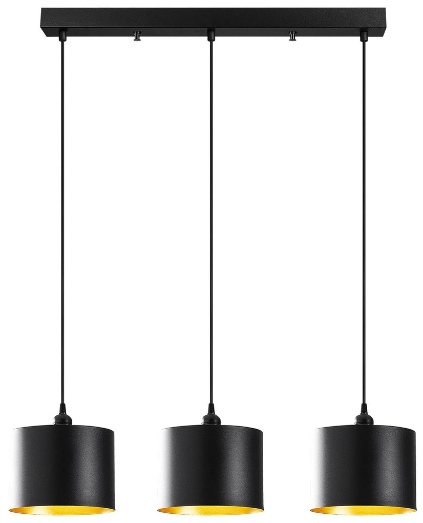 Candeeiro de Teto Berceste – Preto – 70 x 20 cm