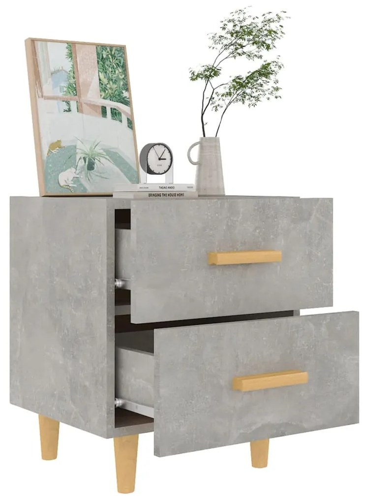 Mesas de cabeceira 2 pcs 40x35x47,5 cm cinzento cimento
