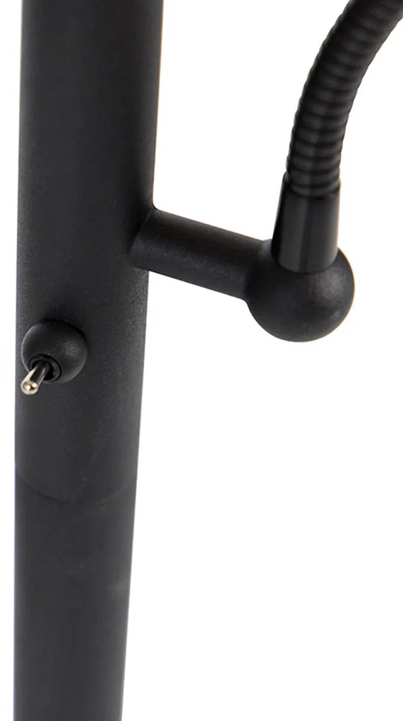 Candeeiro de pé inteligente preto com dourado incl. WiFi A60 e E14 - Retro