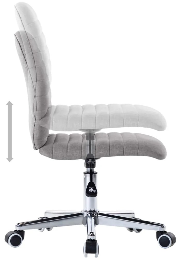 Cadeiras de jantar 4 pcs tecido cinzento-claro
