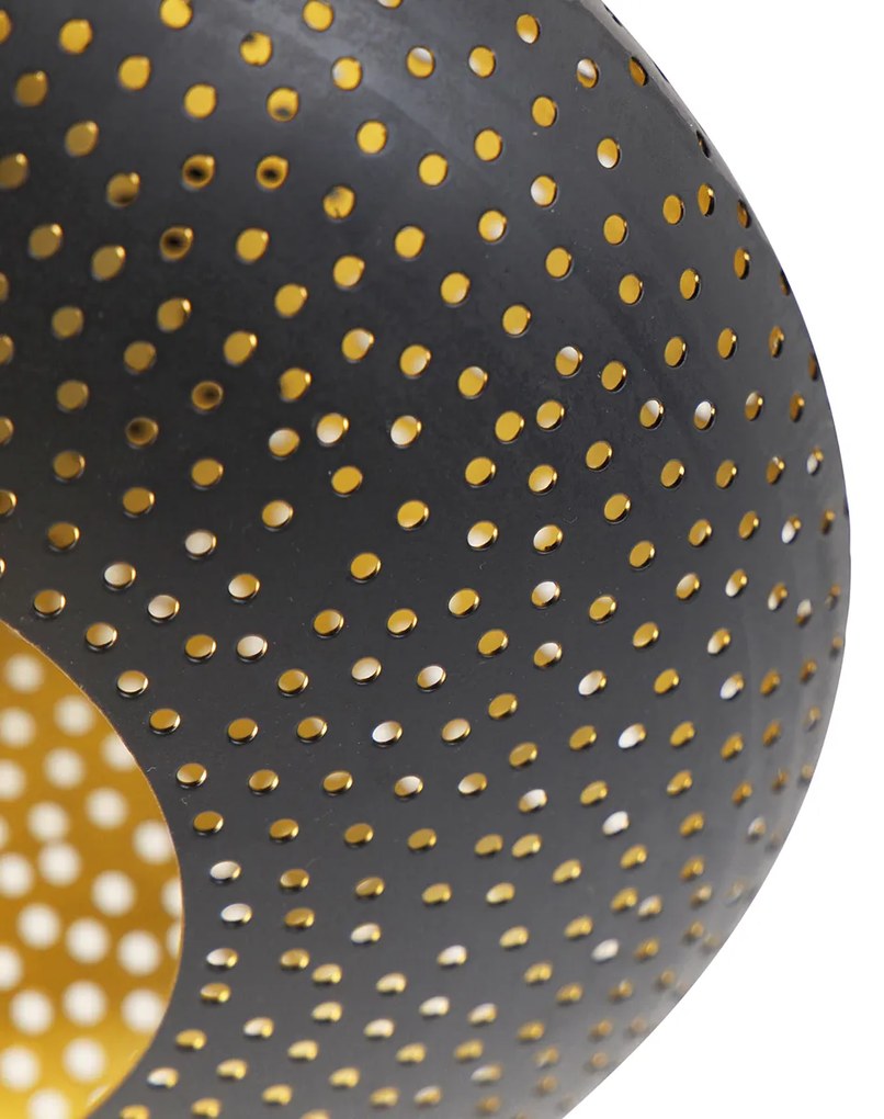 LED Candeeiro de teto inteligente preto com dourado 25 cm incl. Wifi P45 - Radiance Oriental